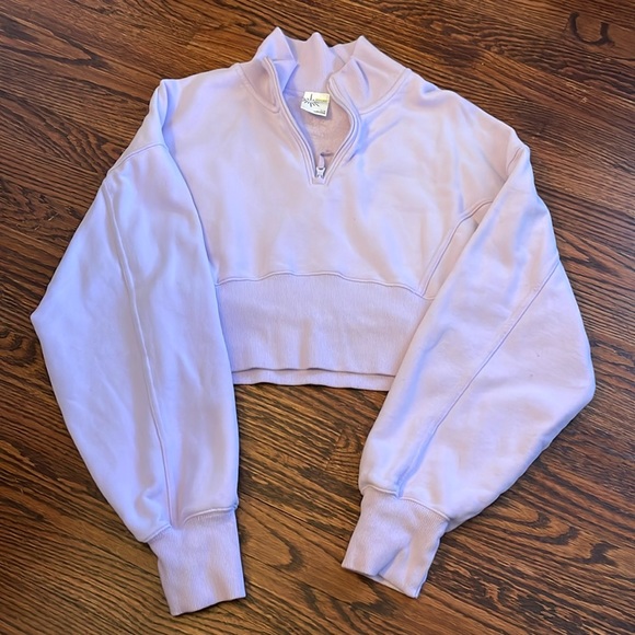 aerie Tops - Offline by Aerie Cropped Sweatshirt, Lavender, Size L